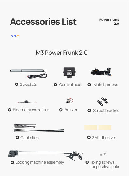 Topabyte Power Frunk 2.0 dla Model 3/Highland/Y/Juniper/S/x