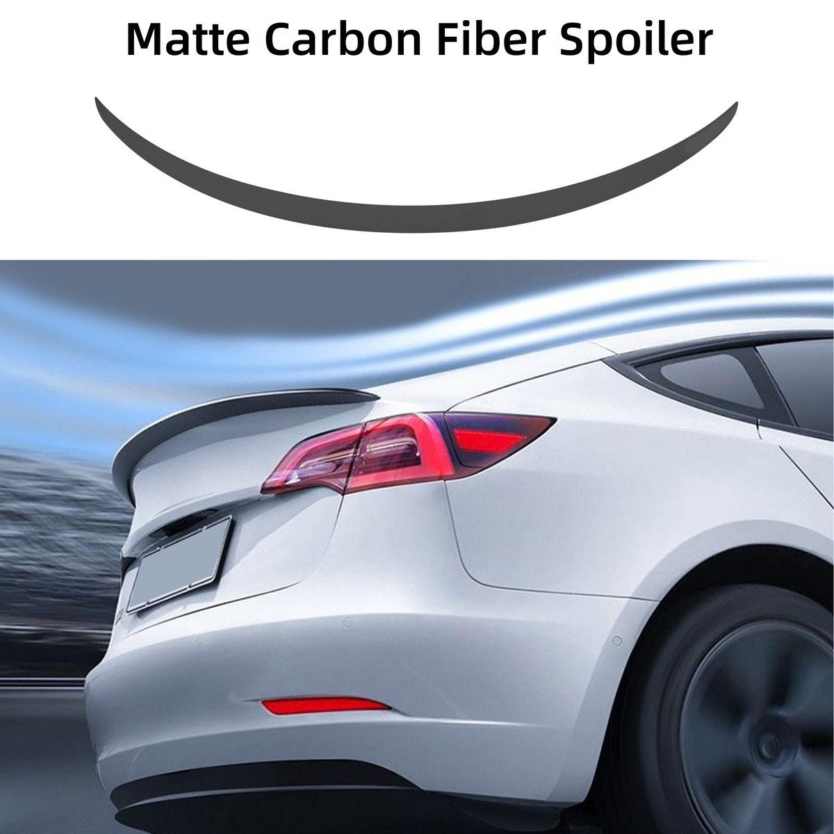 TOPABYTE Rear Spoiler Wing Lip for Model 3 2017-2023 & Model Y 2020-2024