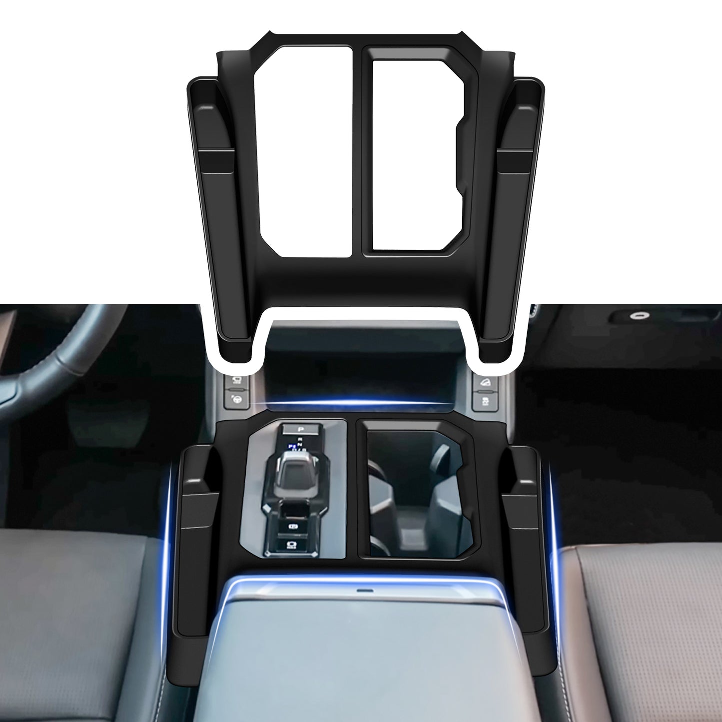 Gear Shift Panel Trim for RAV4 2026 LE/SE/XLE Premium/Woodland/XSE/Limited, Central Control Console Cover, Silicone Gear Shift Knob Cover with Organizer, Anti-Scratch Interior Accessories