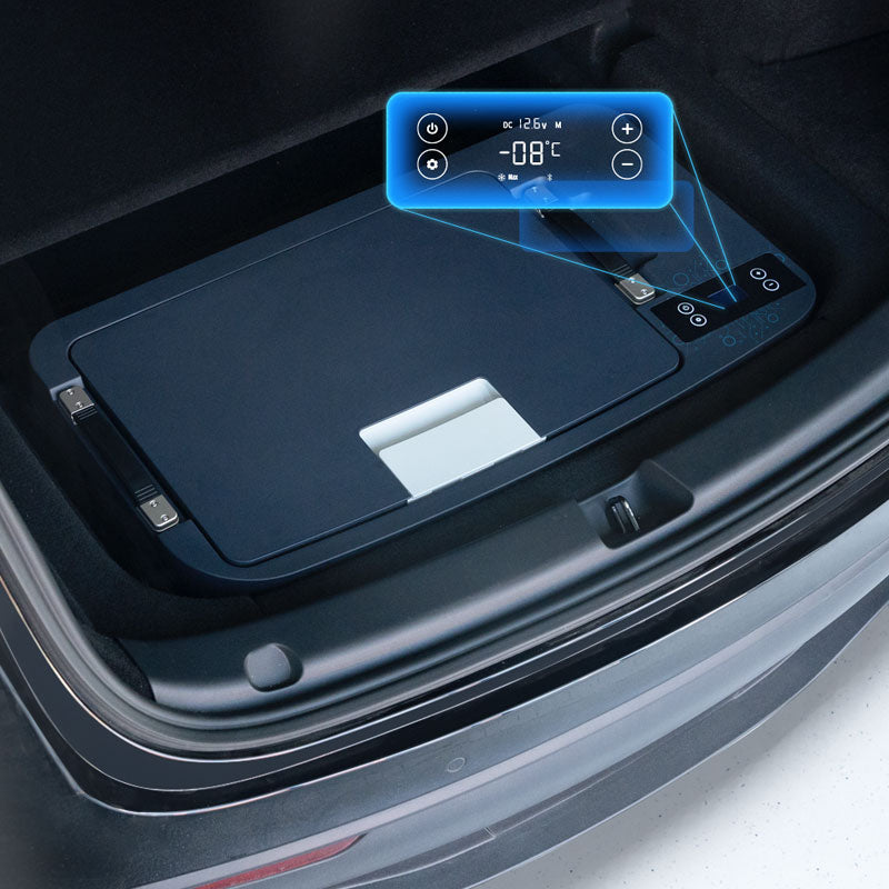 TOPABYTE Trunk Hidden Big Fridge Drop-In Car Refrigerator for Model 3/Y 19+ (APP Control, 35L)