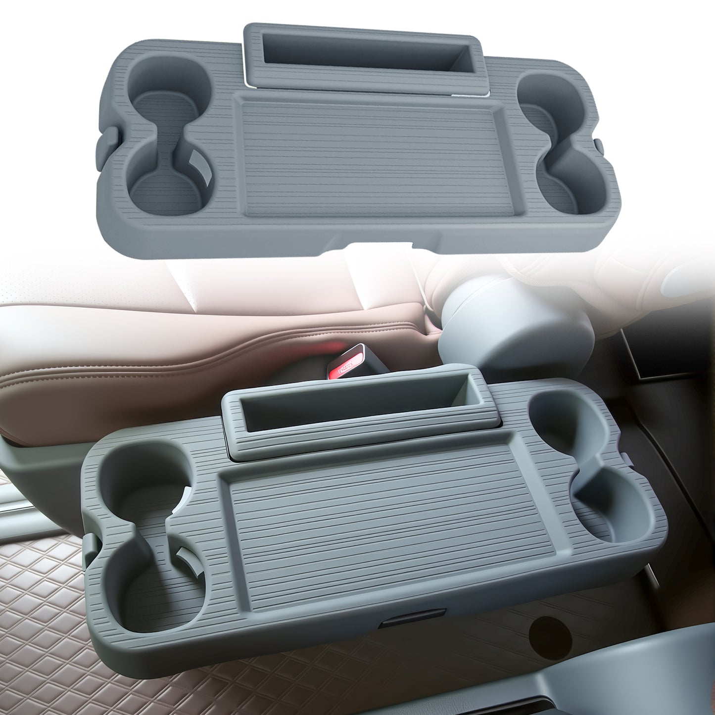 Center Console Table Tray Cover for Sienna 2021 2022 2023 2024 2025,Second Row Seat Silicone Table Plate Cover for Sienna Interior Accessories,Only for Sienna SE XLE XSE
