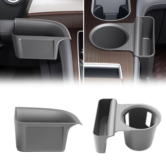 Center Console Cup Holder Extra Hang Organizer for Sienna 2021-26 | 2PC Upgraded Organizer TPE Hang Organizer for Sienna Interior Accessories Matches Original Car Interior Color