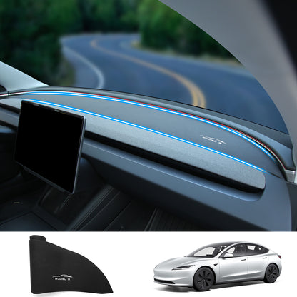 TOPABYTE Dashboard Cover for Model 3 2017-2023 Model Y 2020-2024 Premium Flannel Non-Slip Pad Dashboard Decoration