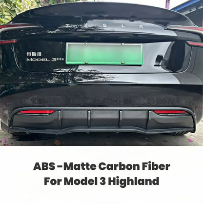 TOPABYTE ABS Car Rear Bumper Diffuser Lip Protection for 2024 Model 3 Highland