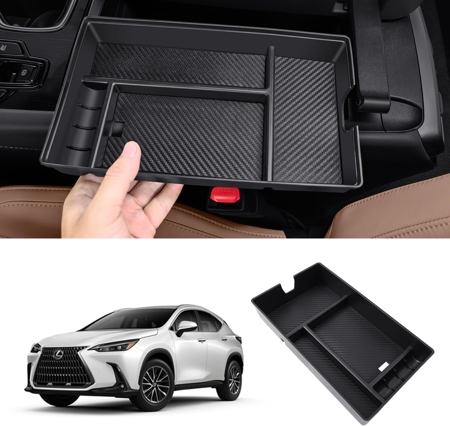 TOPABYTE Organizer per bracciolo console centrale compatibile con Lexus NX 2022-2024 (1 confezione)