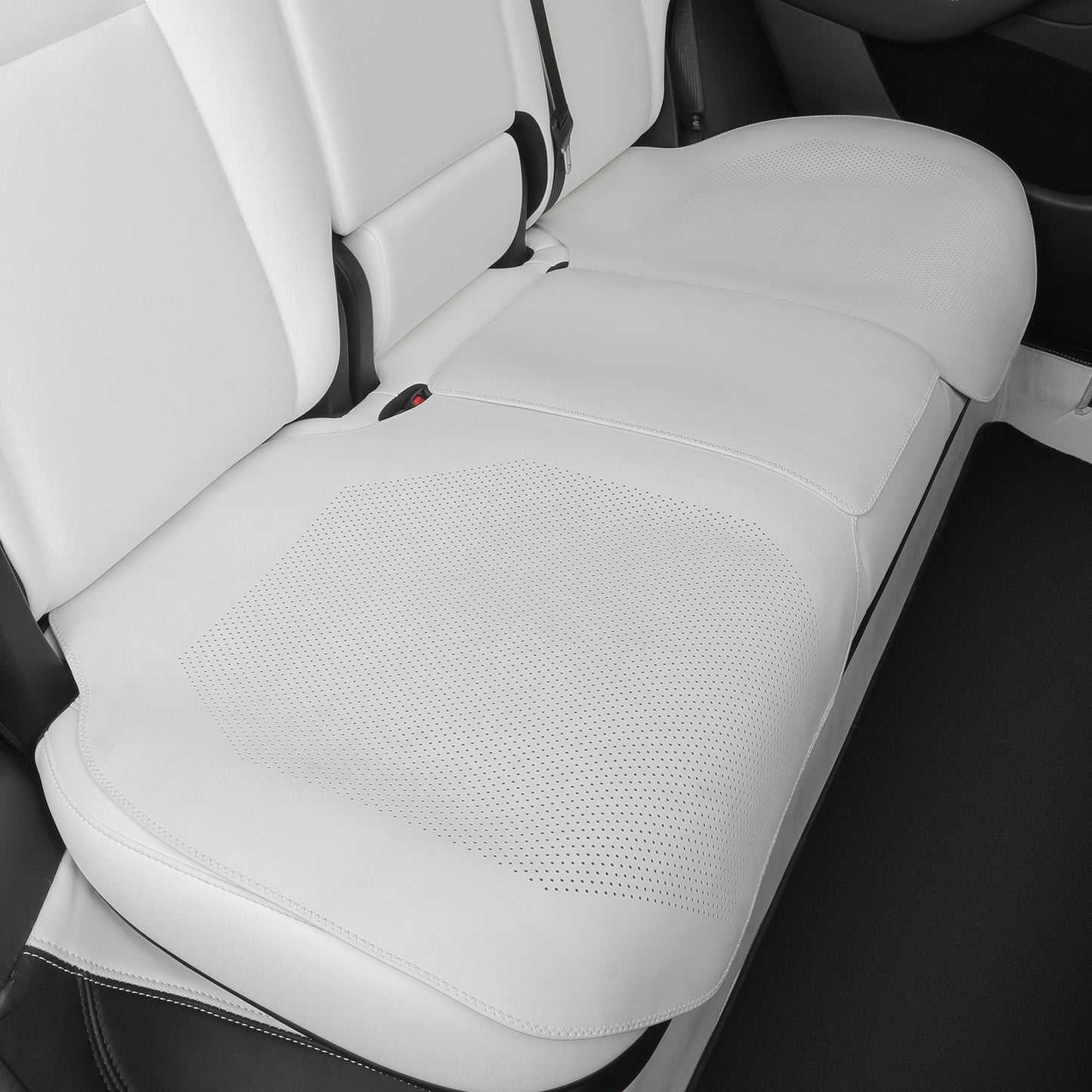 TOPABYTE Black & White Ultra-Thin Car Seat Cushion Breathable Leather Universal for Most Cars