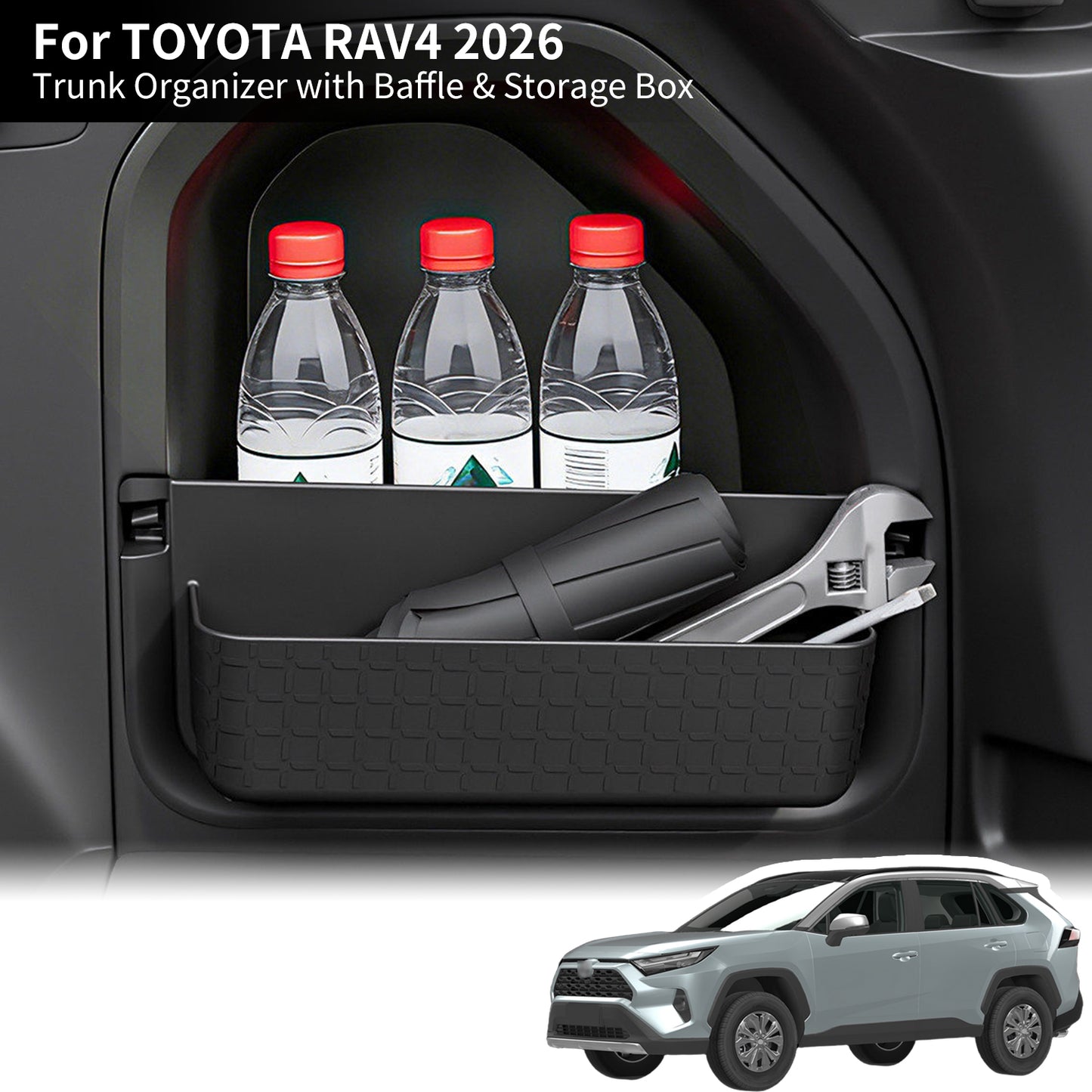 Trunk Side Panel for Toyota RAV4 2021-2026, ABS Material Anti-Slip & Wear-Resistant, Easy to Remove, Keep Your Trunk Organized, for RAV4 2026-2021 Accessories