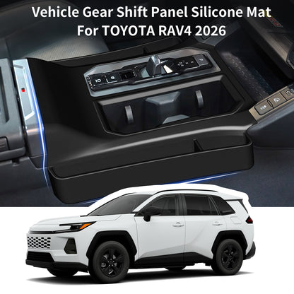 Gear Shift Panel Trim for RAV4 2026 LE/SE/XLE Premium/Woodland/XSE/Limited, Central Control Console Cover, Silicone Gear Shift Knob Cover with Organizer, Anti-Scratch Interior Accessories