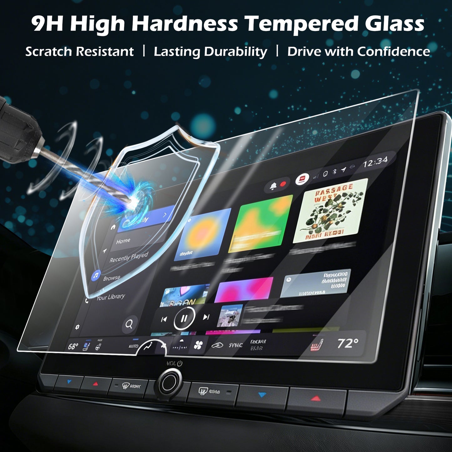 For Toyota RAV4 2026 Accessories Screen Protector for Toyota RAV4 10.5-inch Digital Gauge Cluster (LE/SE/XLE Premium/Woodland/XSE/Limited), 9H Tempered Glass For RAV4 2026 Anti-scratch&HD Transparent
