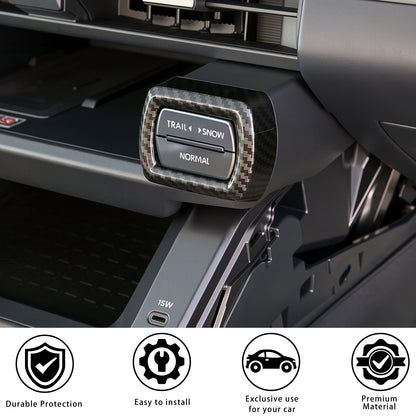 For Toyota RAV4 2026 Accessories Interior Center Console Air Conditioner Switch Button Cover Trim Central Central Air Conditioning Cover Decoration - Glossy Carbon Fiber