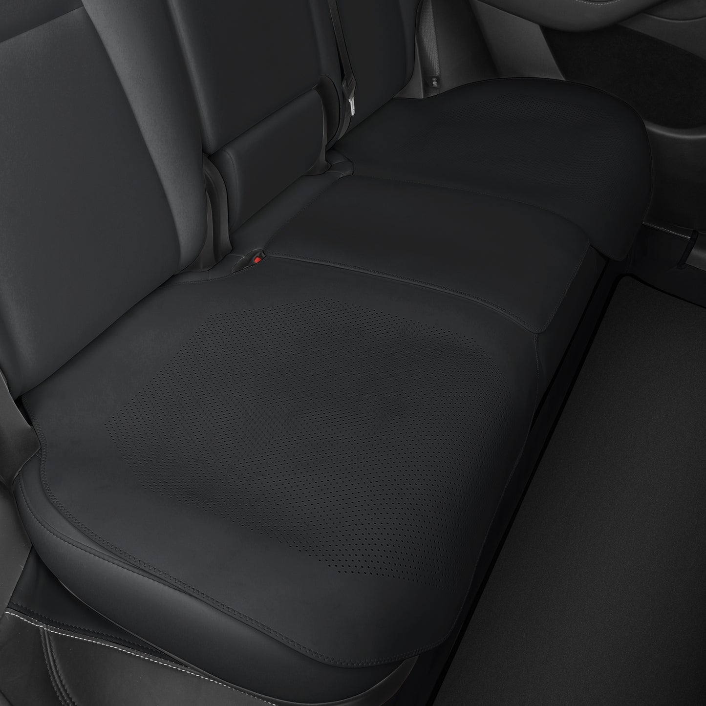 TOPABYTE Black & White Ultra-Thin Car Seat Cushion Breathable Leather Universal for Most Cars