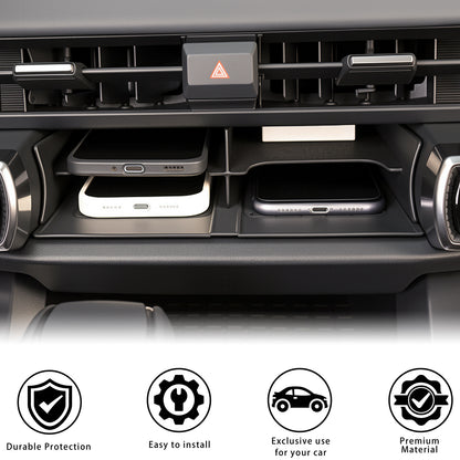 For Toyota RAV4 2026 Wireless Charging Protective Mat & Center Console Storage Protective Mat, Interior Accessories Silicone Anti-Slip Console Cover Pad for RAV4 2026 Accessories -2PC