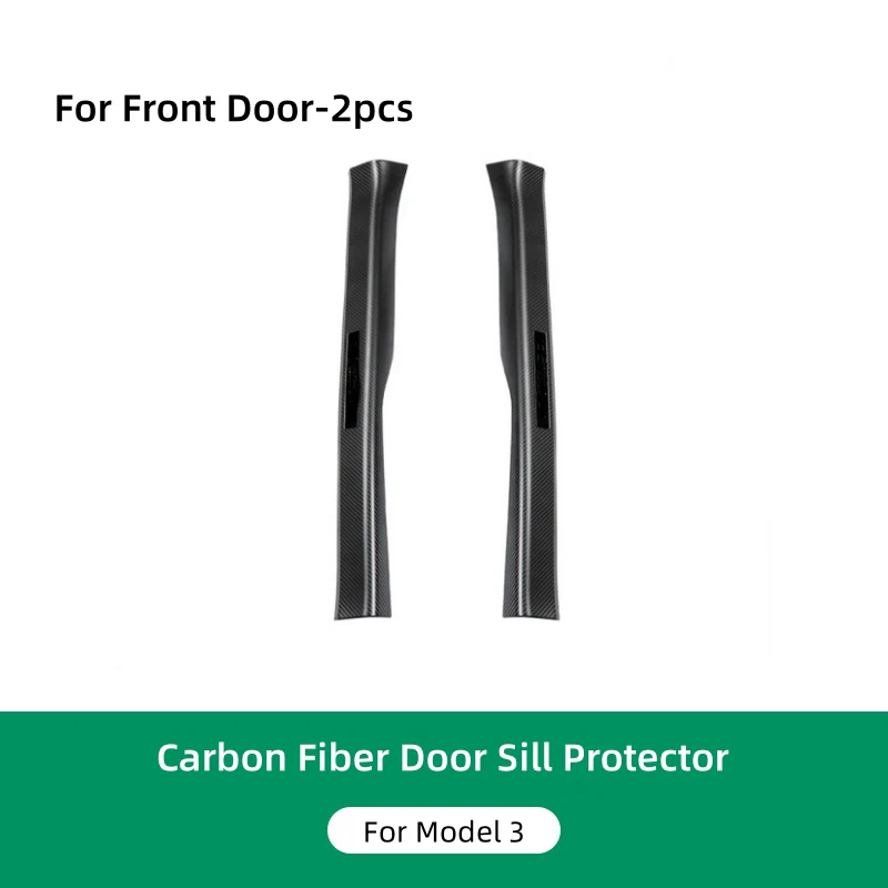 TOPABYTE Carbon Fiber Door Sill Protectors for Model 3/Y