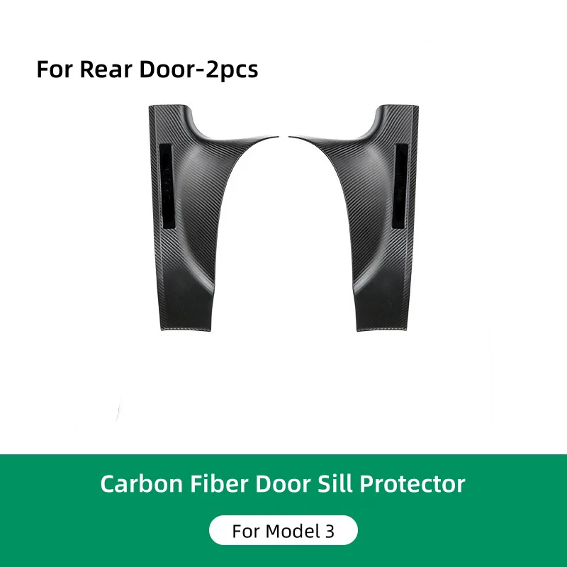 TOPABYTE Carbon Fiber Door Sill Protectors for Model 3/Y