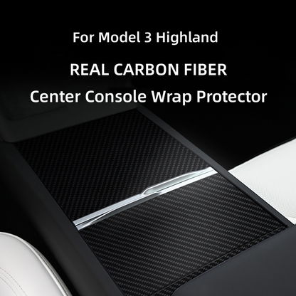 TOPABYTE Kit de envoltura de consola central Protector de fibra de carbono real para el modelo 3 Y