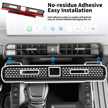 For Toyota RAV4 2026 Accessories Interior Center Console Air Conditioner Switch Button Cover Trim Central Central Air Conditioning Cover Decoration - Glossy Black