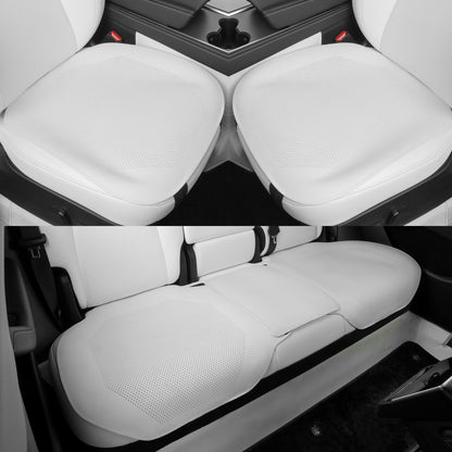 TOPABYTE Black & White Ultra-Thin Car Seat Cushion Breathable Leather Universal for Most Cars