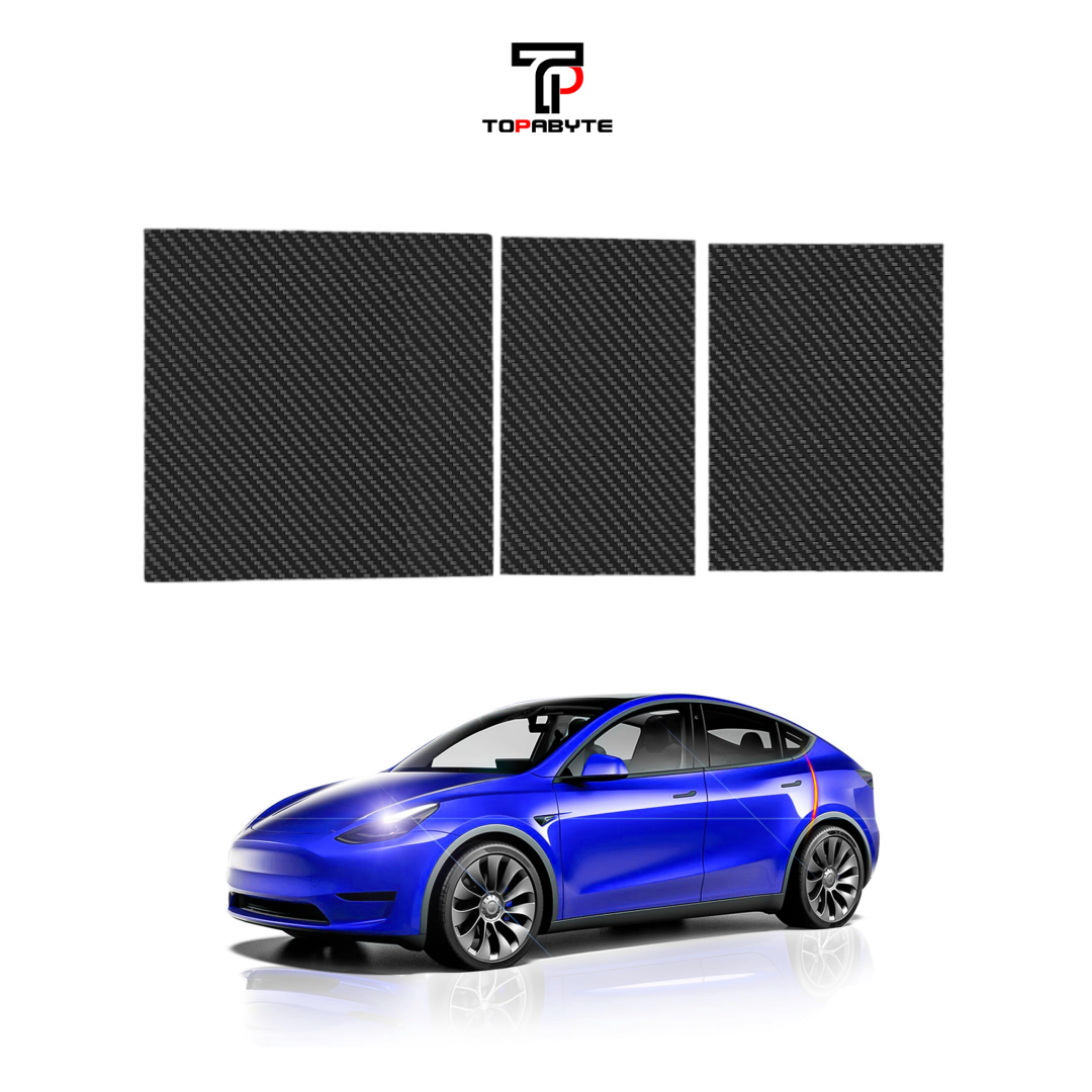 Topabyte Center Console Wrap Kit Protector de fibra de carbono real para el modelo 3 Y 2021-2025