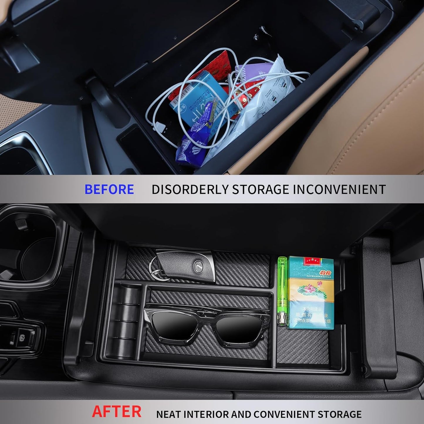 TOPABYTE Organizer per bracciolo console centrale compatibile con Lexus NX 2022-2024 (1 confezione)