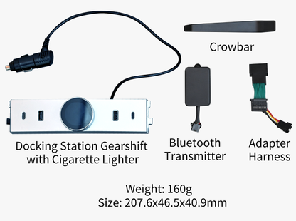 TOPABYTE Smart Roating Gear Shift Knob with 4-Port Docking Station for Model Y Juniper & Model 3 Highland