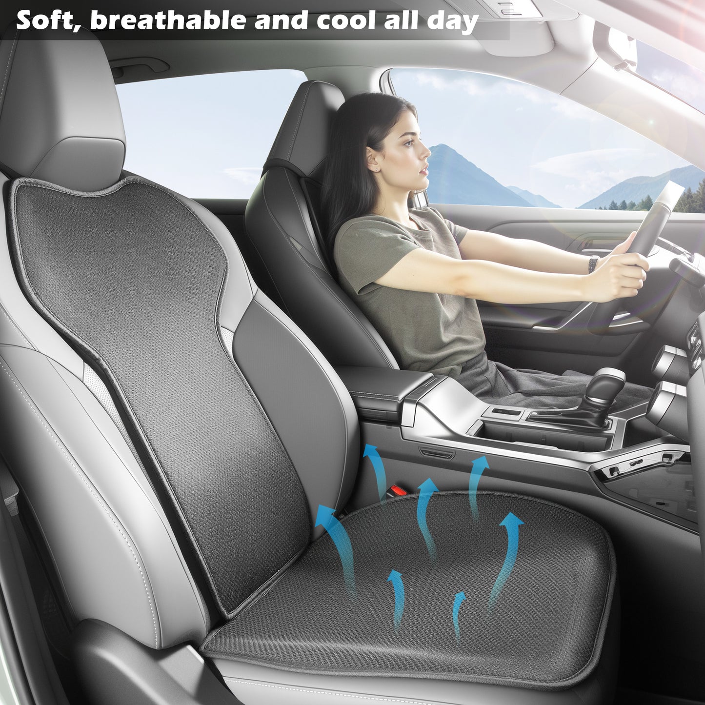 Ice Silk Rear Seat Cushion for Toyota RAV4 2026 2025-2019 Car seat Protection Cover Soft and Non-Slip Car Seat Protector for RAV4 2026 2025-2019 Launch Series Accessories