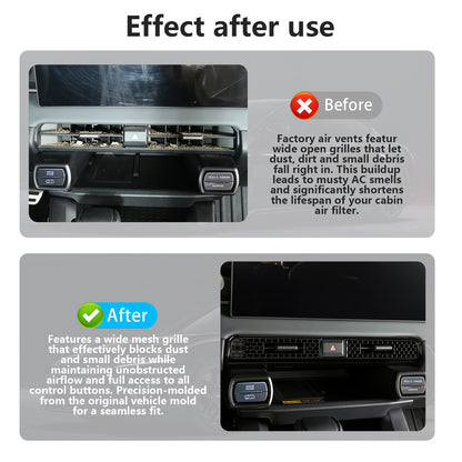 For Toyota RAV4 2026 Accessories Interior Center Console Air Conditioner Switch Button Cover Trim Central Central Air Conditioning Cover Decoration - Glossy Black