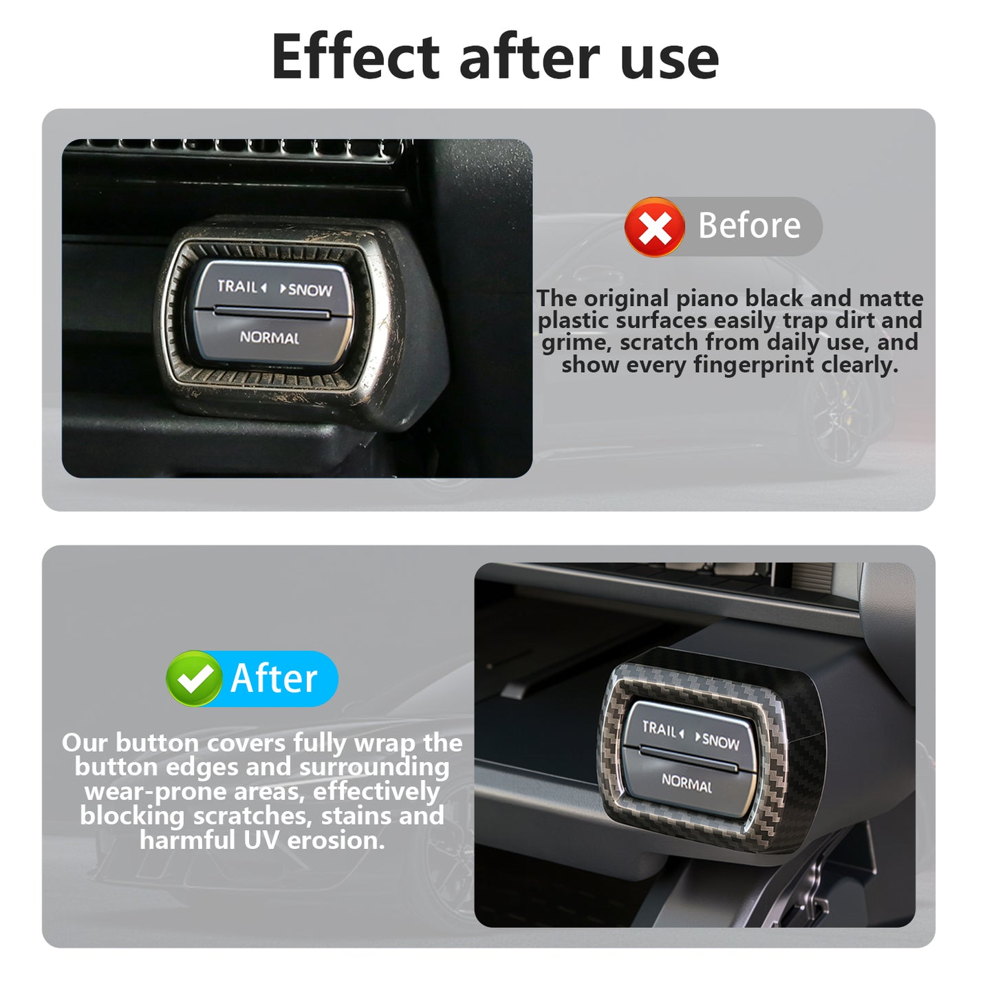 For Toyota RAV4 2026 Accessories Interior Center Console Air Conditioner Switch Button Cover Trim Central Central Air Conditioning Cover Decoration - Glossy Carbon Fiber