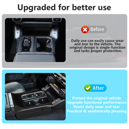 Gear Shift Panel Trim for RAV4 2026 LE/SE/XLE Premium/Woodland/XSE/Limited, Central Control Console Cover, Silicone Gear Shift Knob Cover with Organizer, Anti-Scratch Interior Accessories
