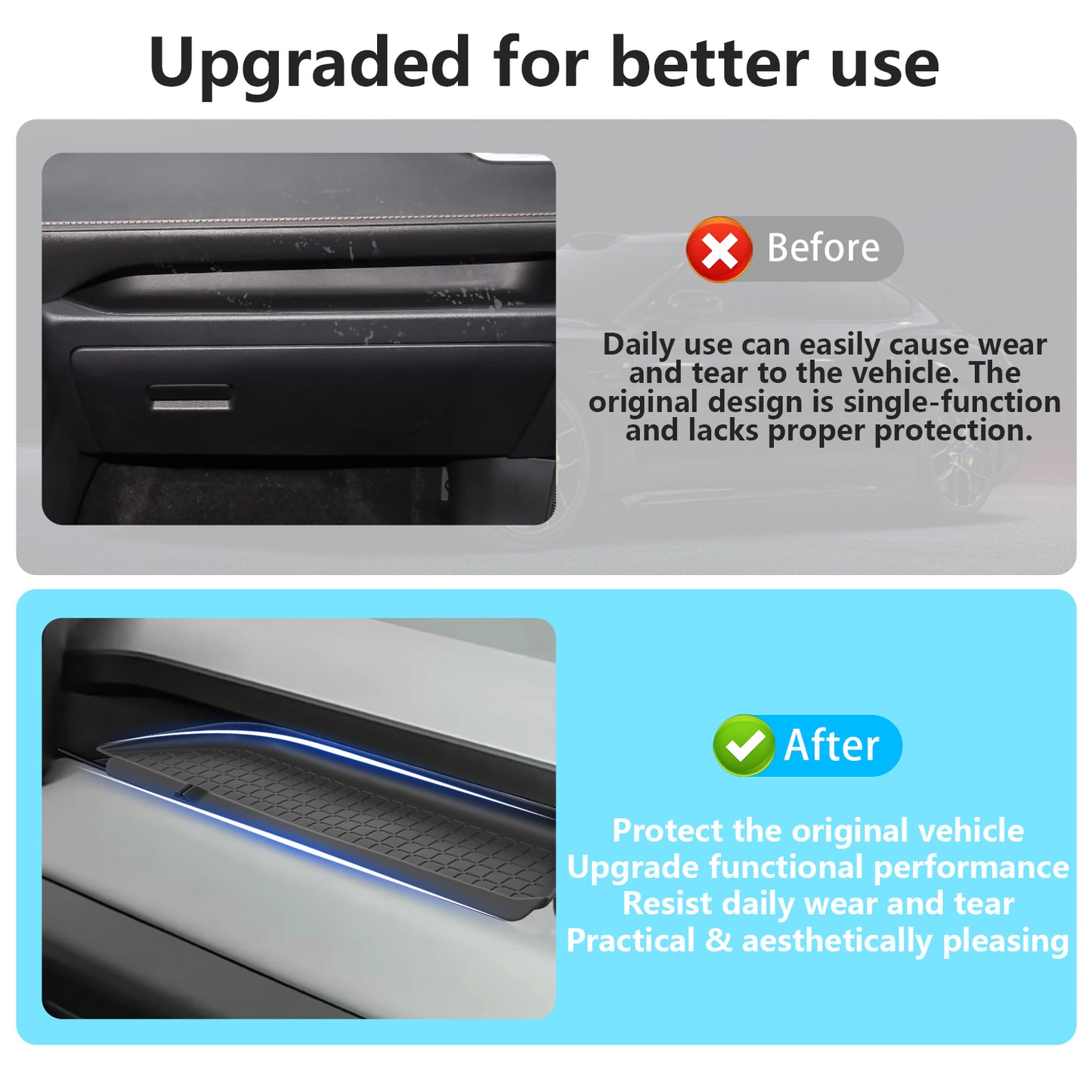 Silicone Passenger Storage Organizer Mat for Toyota RAV4 2026 Silicone Glove Box Organizer Tray Interior Compatible for RAV4 2026 Insert Accessories