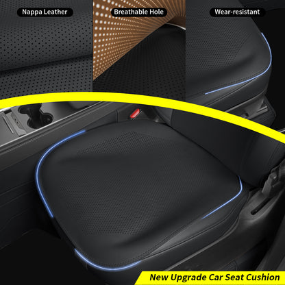 TOPABYTE Black & White Ultra-Thin Car Seat Cushion Breathable Leather Universal for Most Cars