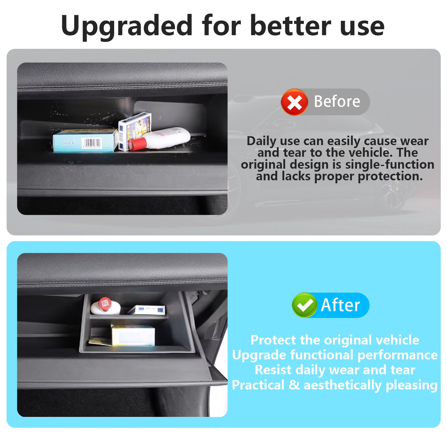 Car Glove Box Organizer Divider for Sienna 2021 2022 2023 2024 2025 2026,Glove Box Partition Divide Space for 2026 Sienna Accessories,Center Console Organizer TPE Storage Accessories