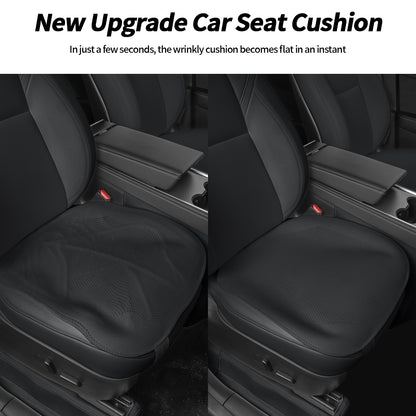 TOPABYTE Black & White Ultra-Thin Car Seat Cushion Breathable Leather Universal for Most Cars