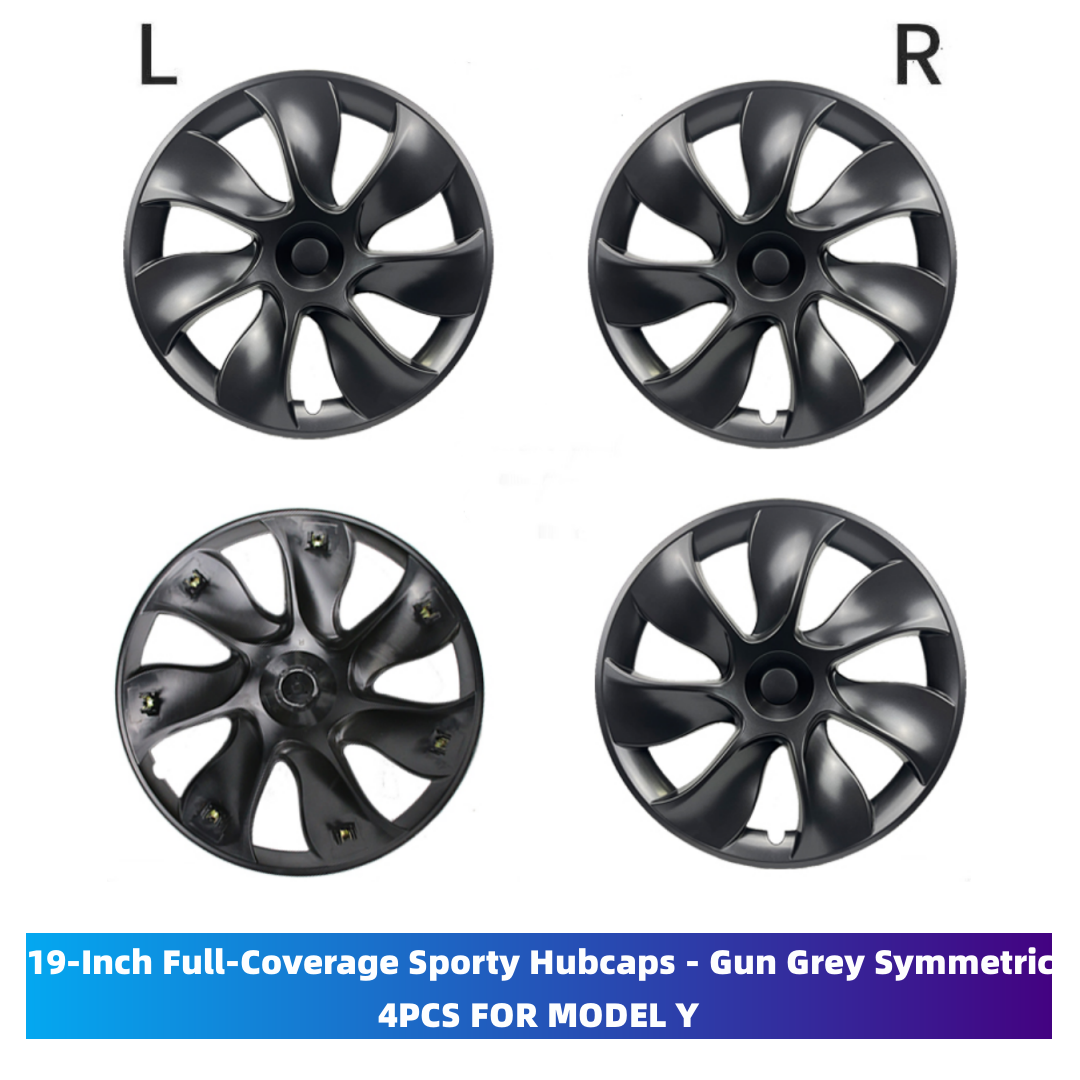 TOPABYTE 19-Inch Hubcaps Sporty Symmetric & Asymmetric Wheel Covers For Model Y