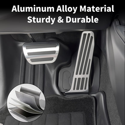 For Toyota RAV4 2026 Auto Aluminum Pedal Covers Accessories, Non-Slip Performance Foot Pedal Pads Set, Brake Accelerator Pedal Covers Compatible for Toyota RAV4 2026, Silver