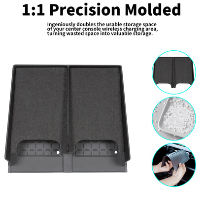 For Toyota RAV4 2026 Wireless Charging Protective Mat & Center Console Storage Protective Mat, Interior Accessories Silicone Anti-Slip Console Cover Pad for RAV4 2026 Accessories -2PC