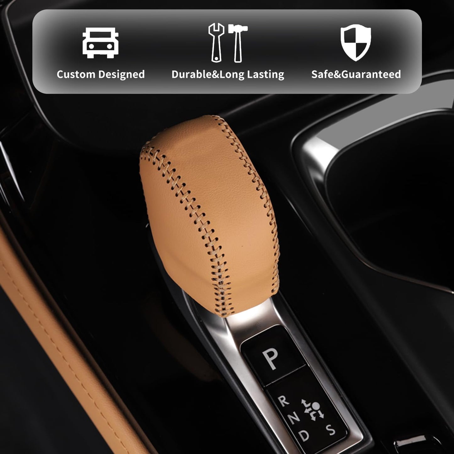 TOPABYTE Leather Automatic Gear Shift Knob Cover for Lexus NX RX