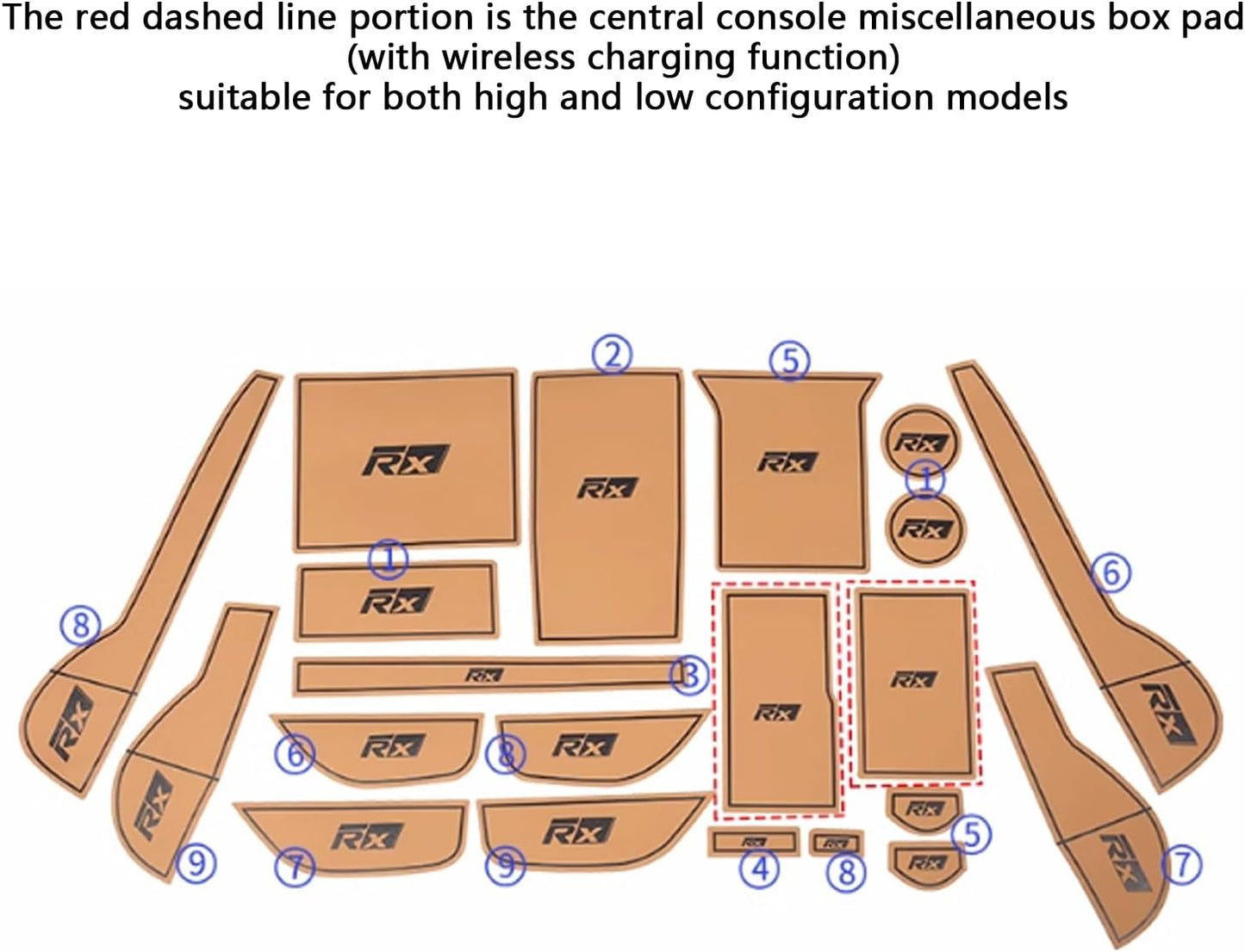 TOPABYTE Tappetini per fessure per cancelli Rivestimento interno per fessure per porte per Lexus RX 2023 2024