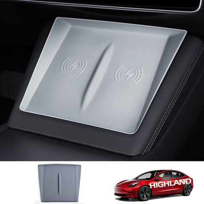 TOPABYTE Center Console Wireless Charging Mat for 2024 Model 3 Highland