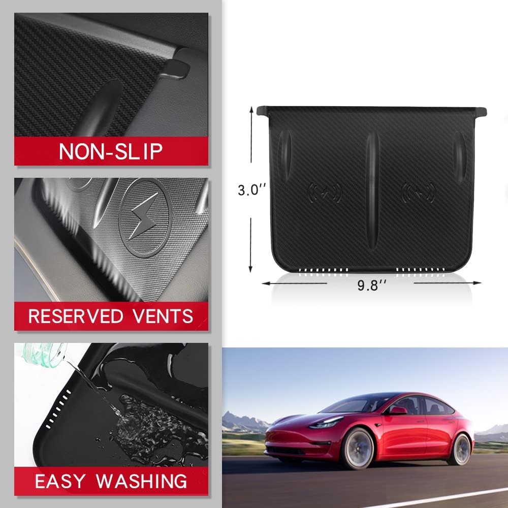 TOPABYTE Center Console Wireless Charging Mat for Model 3 Y