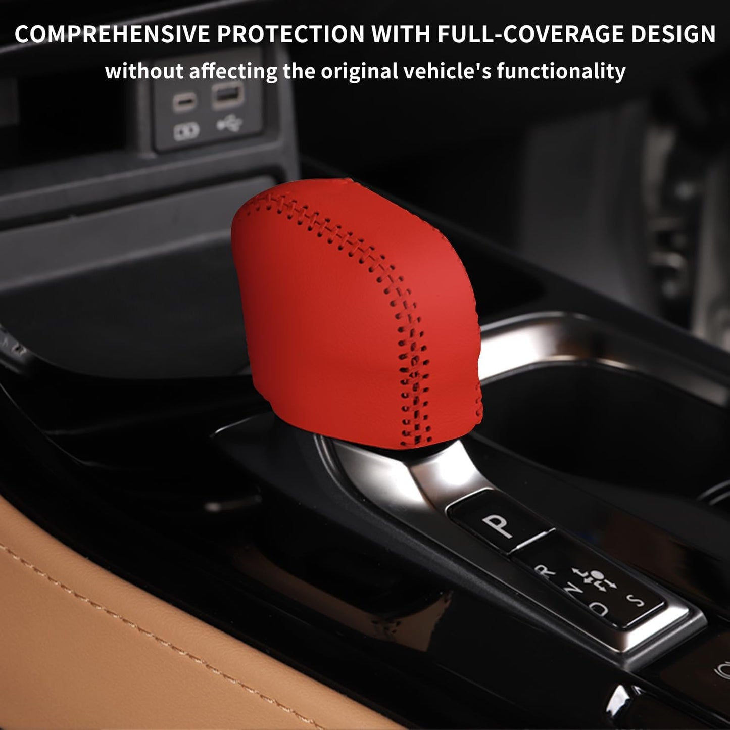 TOPABYTE Leather Automatic Gear Shift Knob Cover for Lexus NX RX