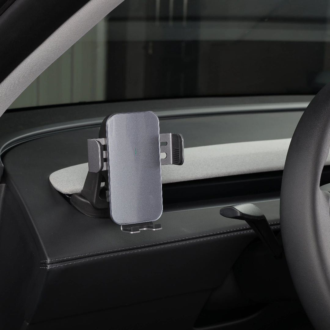 TOPABYTE Electric Phone Holder with Solar Energy for Model 3/Highland/Y/Juniper