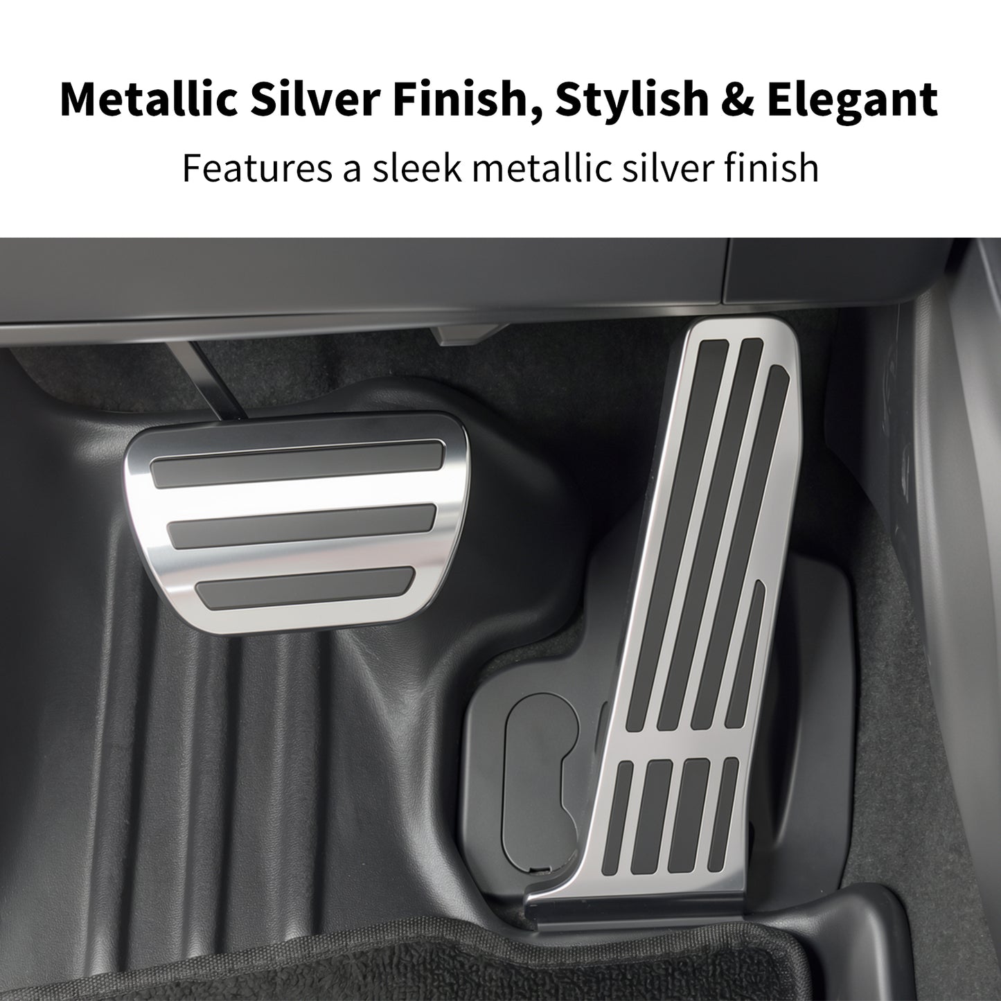 For Toyota RAV4 2026 Auto Aluminum Pedal Covers Accessories, Non-Slip Performance Foot Pedal Pads Set, Brake Accelerator Pedal Covers Compatible for Toyota RAV4 2026, Silver