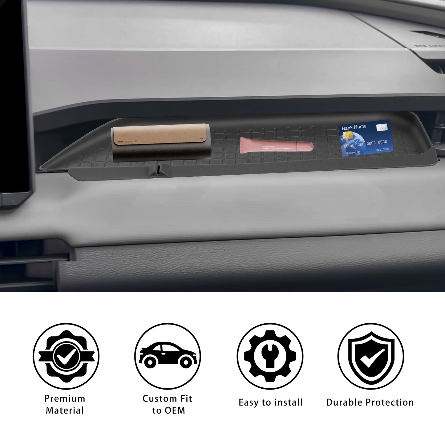 Silicone Passenger Storage Organizer Mat for Toyota RAV4 2026 Silicone Glove Box Organizer Tray Interior Compatible for RAV4 2026 Insert Accessories