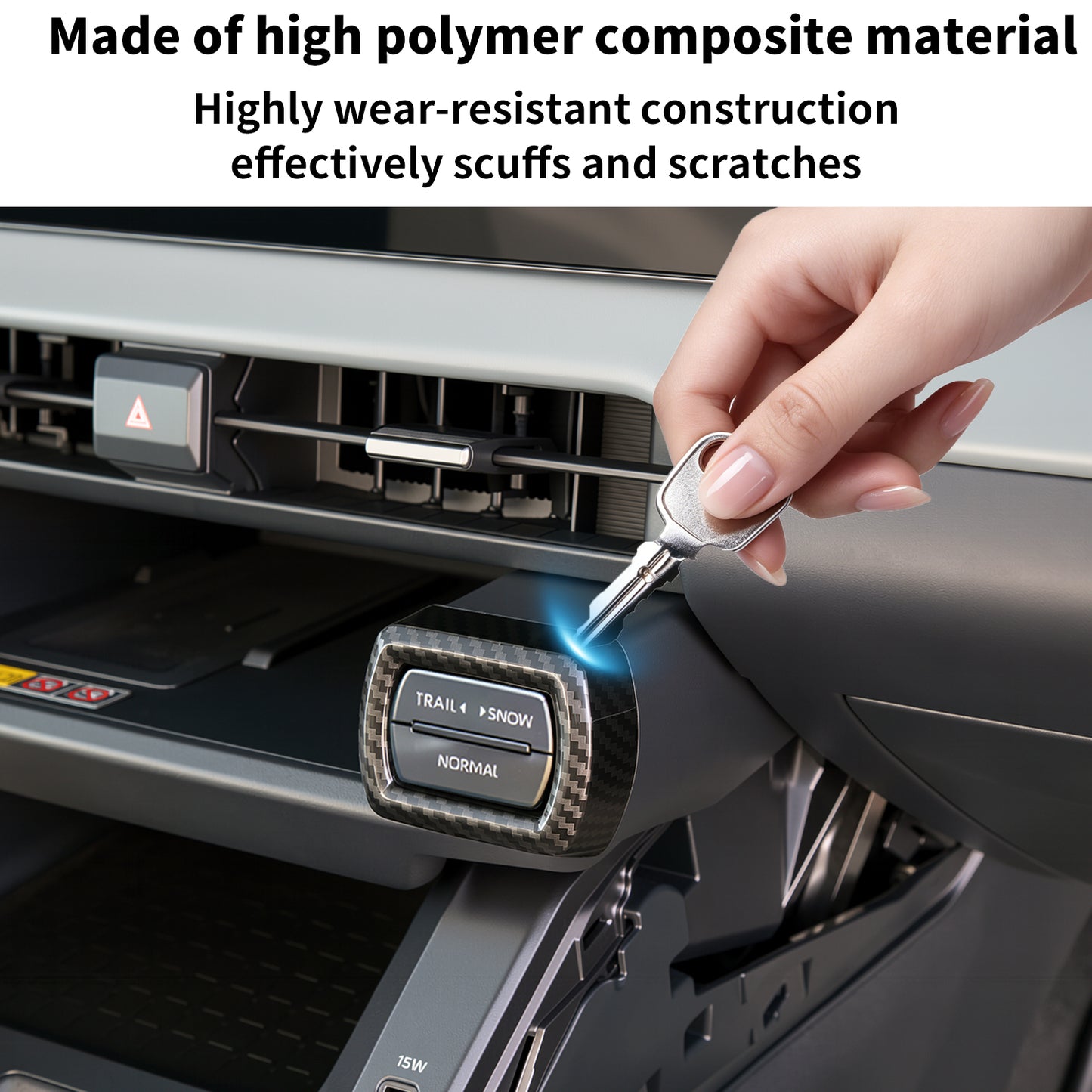 For Toyota RAV4 2026 Accessories Interior Center Console Air Conditioner Switch Button Cover Trim Central Central Air Conditioning Cover Decoration - Glossy Carbon Fiber
