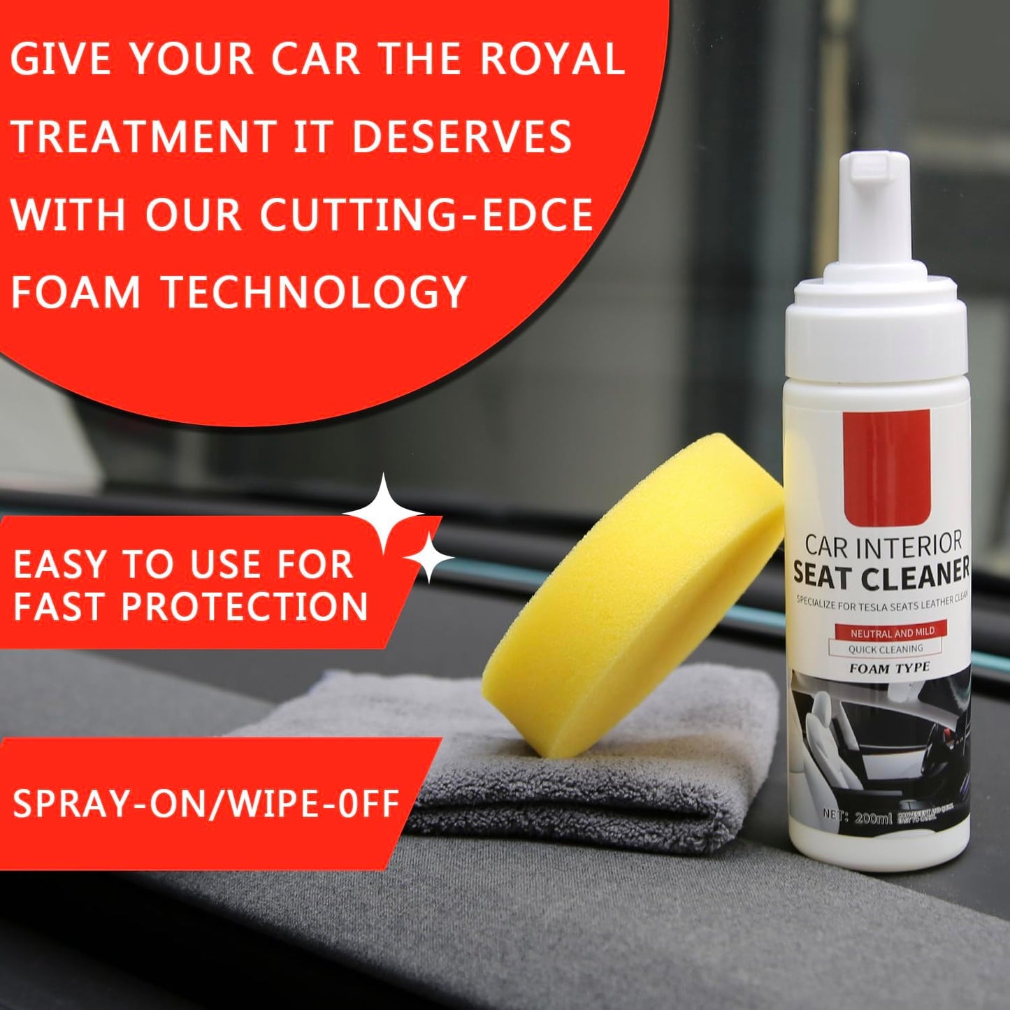 TOPABYTE White Leather Seat Cleaner