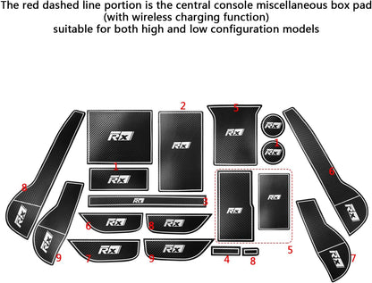 TOPABYTE Gate Slot Mats Interior Trim Door Slot Pads for 2023 2024 Lexus RX