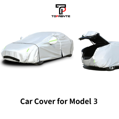 Topabyte Car Cover Waterproof Sedan Cover para el Modelo 3 2017-2025 Highland & Model Y 2020-2025 Enbito