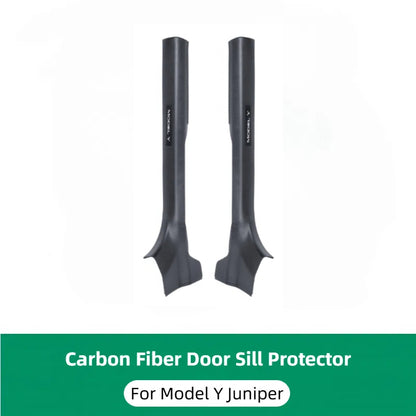TOPABYTE Carbon Fiber Door Sill Protectors for Model 3/Y 2018-2025+ Highland/Juniper (5-Seats)