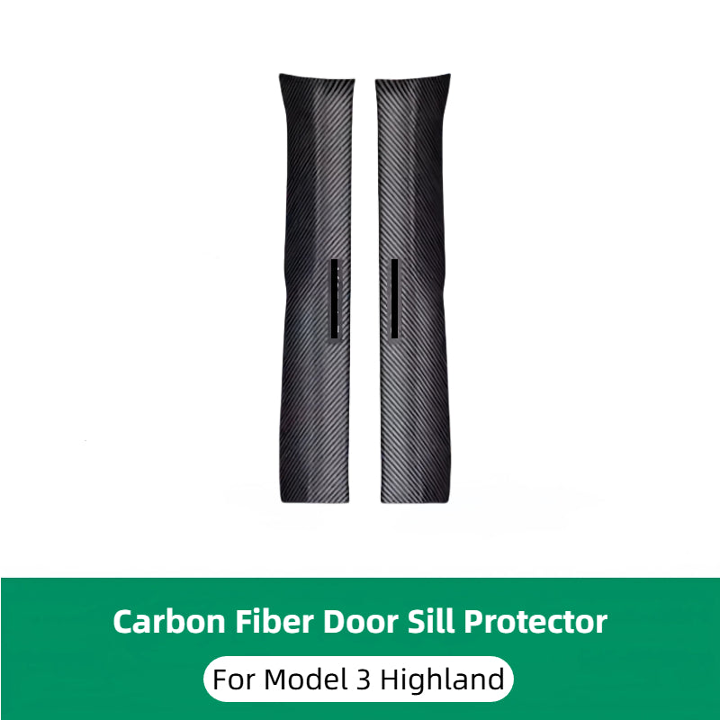 Topabyte Carbone Fibre Door Sill Protectors for Model 3 / Y 2018-2025 + Highland / Juniper (5 places)