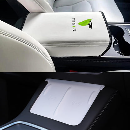 TOPABYTE Armrest Cover With Silicone Wireless Charging Mat For Model Y 3